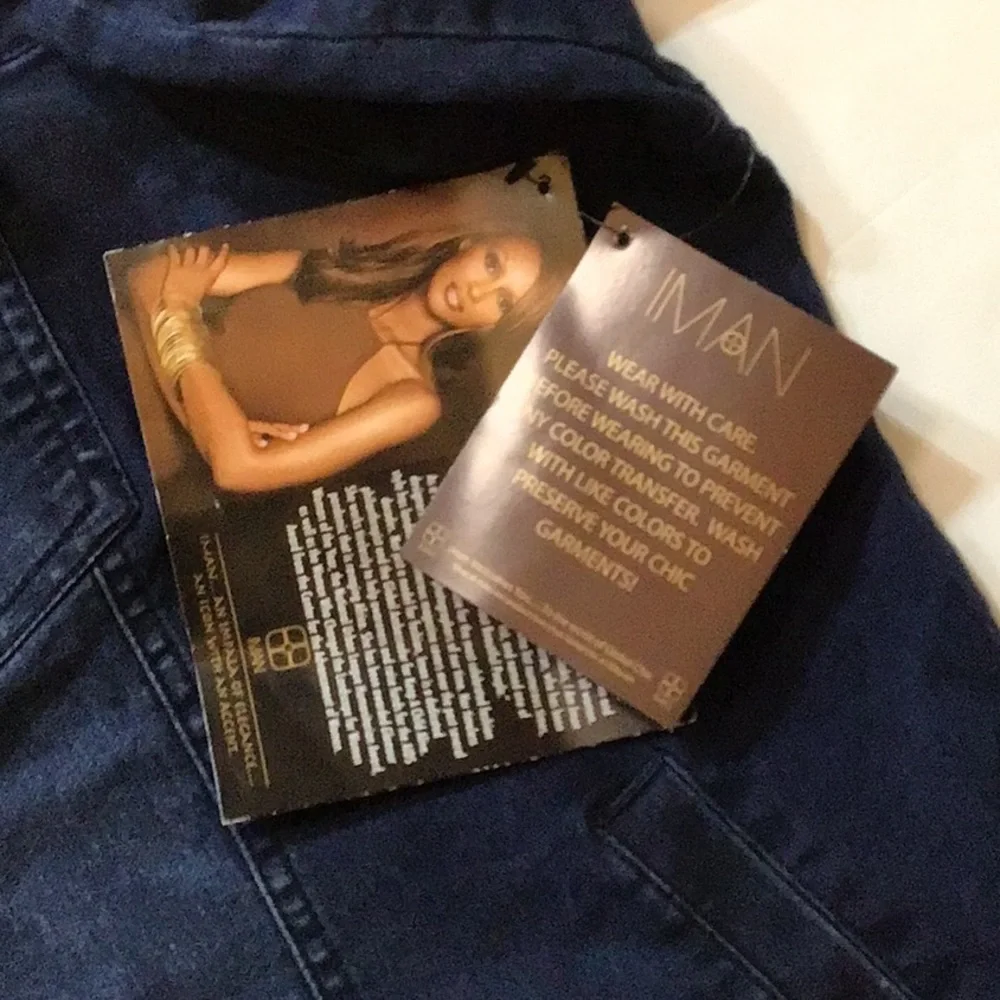 NWT IMAN WOMEN DENIM  BLUE WASH LONG SLEEVES JACKET SZ 2XL - Picture 8 of 11